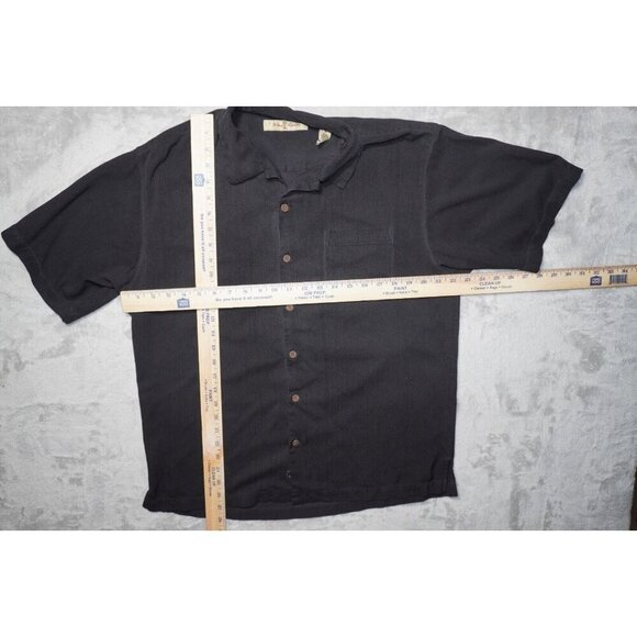 Tommy Bahama Men's M Black Shaken Not Stirred Embroidered Shirt Silk EUC - Picture 7 of 14